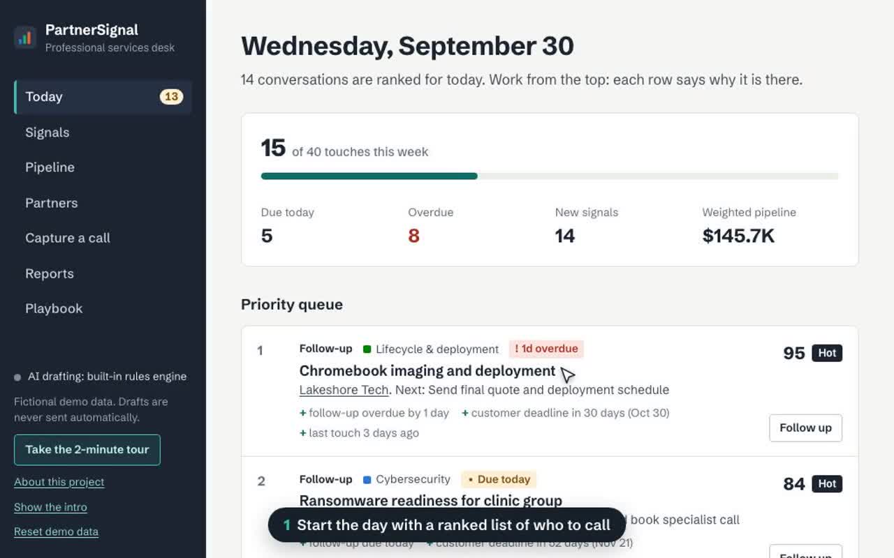 PartnerSignal daily queue